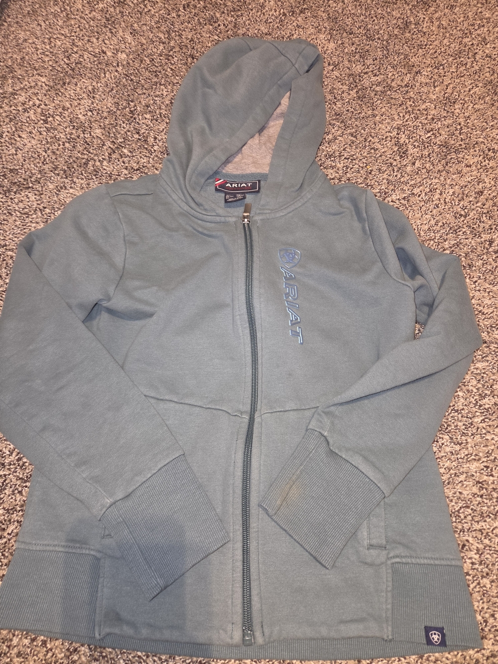 Ariat Kids' Blue-Green Hooded Zip Jacket